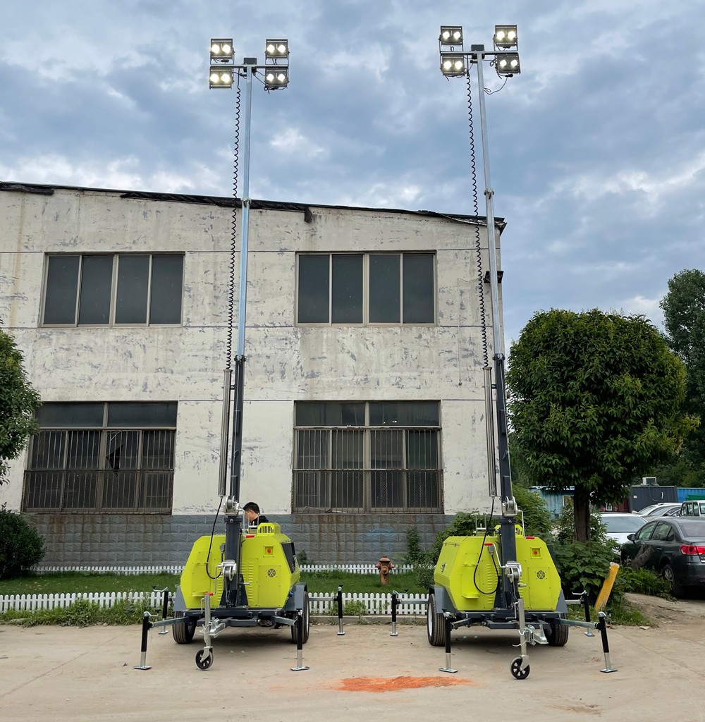 持續(xù)交貨中!山東思拓瑞克20臺(tái)9米移動(dòng)照明燈車(chē)陸續(xù)發(fā)貨發(fā)往蒙古國(guó)